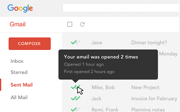 Email tracking Extension
