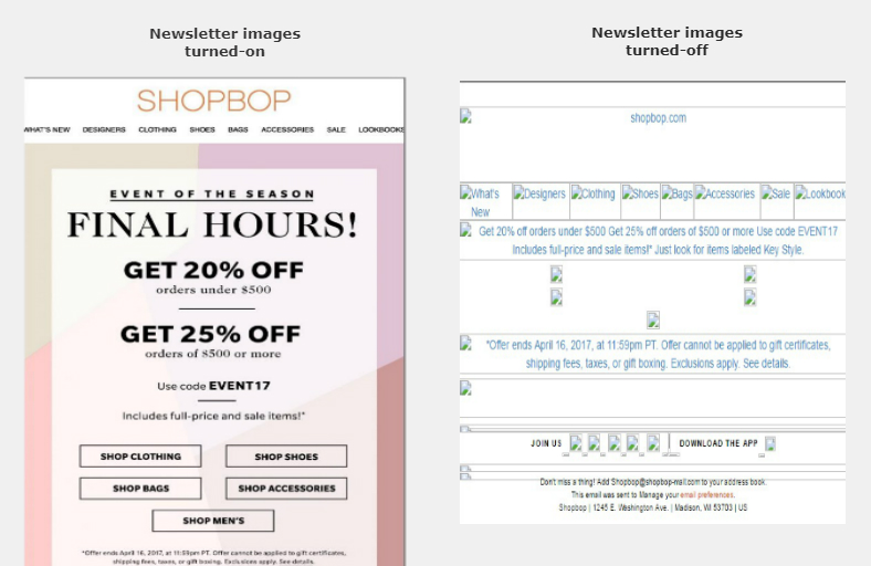 Blocked image-Only newsletters
