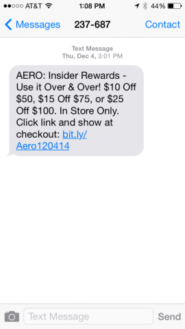 SMS coupons