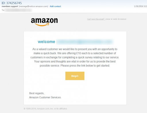Amazon email example